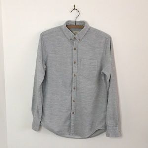 Men’s American Eagle Heather Grey Flannel Button Down Classic Fit